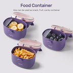 NCVI Baby Formula Dispenser On The Go, Formula Container To Go, Formula Holder for Travel, Outdoor Picnic with Baby Infant, Portable Container for Milk Powder, Snacks, Candy, Fruits (Purple)