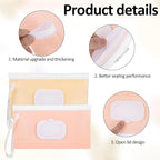 Baby Wipe Holder, 2 Pack Refillable Wipes Dispenser Portable Baby Wipe Case Waterproof Baby Wipe Container Travel Baby Wipes Container Reusable Wet Wipes Pouch for Diaper(Blush Pink & Cream)