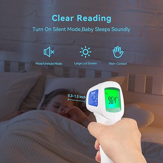Berrcom Thermometer, 3 in 1 Contactless Infrared Fever Check Thermometer for Forehead, Ideal for Baby, Infant, Kids, and Adults, Batteries Not Included, JXB-178 (White)