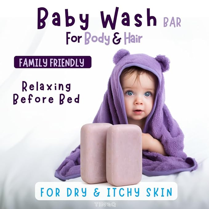 Hypoallergenic Baby Soap Bar for Sensitive Skin | Gentle Wash for Babies, Toddlers, Kids & adults | Relaxing Lavender Oil & Oatmeal | 7 Bars