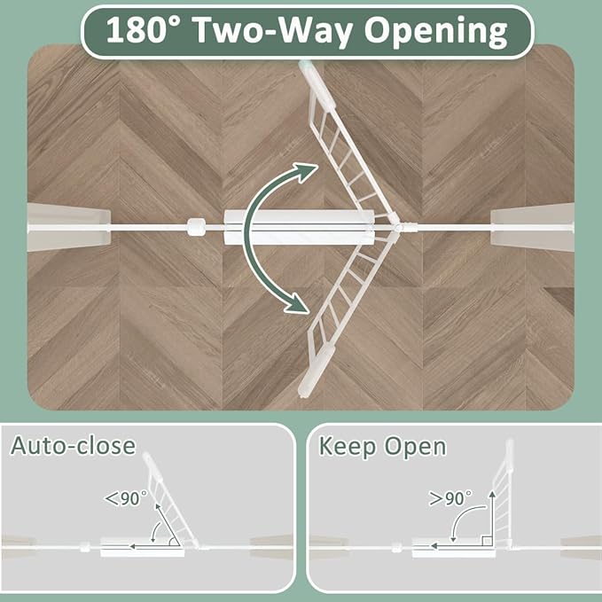 TSAYAWA Narrow Baby gate Baby Safety Gate 24.02-29Inch Auto Close Child Gates, Pressure Mounted Gate for Stairs & Doorways, Indoor/Outdoor Heavy-Duty Pet Gate for Toddlers, Dogs, White