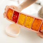 MOMOBIN Silicone Freezer Tray, Made in Korea, Meal Prep, Freeze Food Storage Cubes Trays with Lids for Purees, Soups, Solid Food Fruit Vegitable Brastmilk, Easy and Safe Design