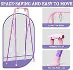 2 in 1 Toddler Swing & Baby Jumper, Foldable Baby Bouncer with Soft Cushion, Foldable Indoor & Outdoor Use, Easy to Install & Store Swing Sets for Backyard Play (Pink)
