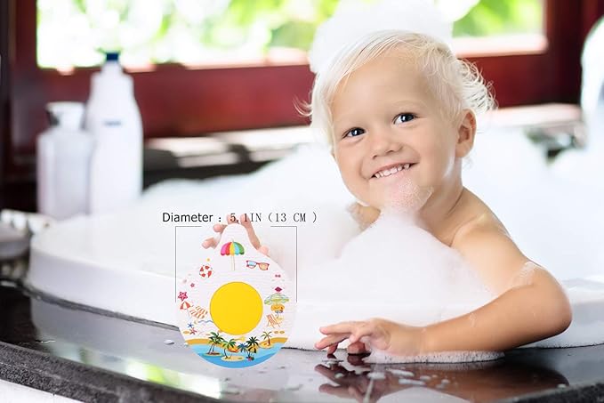 Bathtub Drain Stopper, Silicone Tub Stopper Plug, Universal Bath Drain Cover, Beautiful Coral Reef Illustration, Kids Tots Babies Gift (White)