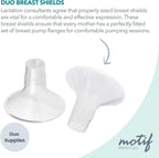 Motif Medical Duo Breast Pump Flange – Comfortable Breast Pump Flanges for Better Milk Flow & Pumping Ease - Ideal Breast Pump Flange Insert for Breastfeeding Moms (2 Shields, 27mm)