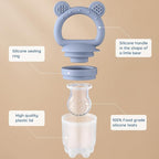 2 Pack Silicone Baby Fruit Feeder with Mini Freezer Tray, Breastmilk Popsicle Molds for Baby Teething Relief, Fresh Food Feeder for Safe Infant Self Feeding, Extra Food Pouches