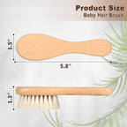 Baby Hair Brush, 2 Packs - Natural Wooden Brush with Premium Goat Bristle, Ideal for Newborns & Toddlers, Promotes Healthy Hair Growth, Prevents Scalp Irritation, Off-white
