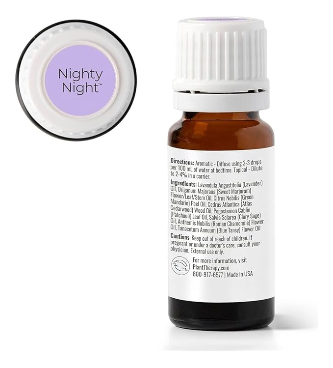 Plant Therapy KidSafe Nighty Night Essential Oil Blend for Sleep 10 mL (1/3 oz) 100% Pure, Undiluted, Natural Aromatherapy, Therapeutic Grade