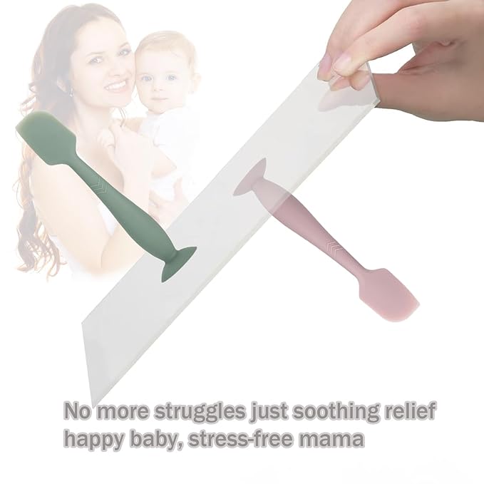Baby Diaper Cream Spatula - Baby Diaper Rash Cream Applicator for Butt Paste Diaper Cream - Newborn Essentials (gray, green, pink)