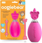 oogiebear: BearPair Baby Nose Cleaner & Ear Wax Removal Tool with Nasal Aspirator - Safe Booger & Earwax Removal for Newborns, Infants, Toddlers - Essential Baby Stuff, Diaper Bag Must-Have - Pink