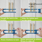 4 Pack Child Proof Sliding Cabinet Door Code Locks Baby Safety Cupboard Locks Adjustable U Shaped Cabinet Latches for Knob Handle Drawers Closet (4 PCS, Blue)