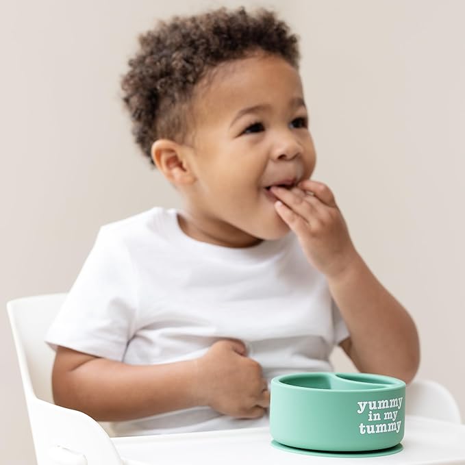 Bella Tunno Silicone Suction Bowl & Spoons for Toddlers & Babies, Food Grade BPA Free Silicone, Non Slip Base, Microwave & Dishwasher Safe, Ideal Baby-Led Weaning Bowl, Miss Mess/Love First Bite