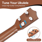 Raimy 17in Kids Ukulele Guitar - 4 Strings Mini Guitar Children Musical Instruments Educational Toys with Picks for Toddler Kids Boys Girls Beginner (Burlywood)