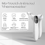 huangirl Touchless Thermometer, Digital Forehead Thermometer for Adults with Fever Alarm, Large LED Digits, 3-in-1 Non Contact Infrared Ear, Forehead & Touchless Thermometers