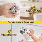 Clear Door Knob Safety Cover for Kids, 4 Pack Child Proof Door Knob Covers Fit More Color Knob Baby Proof Door Knob Covers Toddler Door Knob Cover Child Safety Door Knob Cover 2.7 X 2.3 Inches