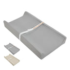 Baby Changing Pad, Waterproof & Wipeable Vegan Leather Diaper Changing Mat 31" x 16", Comfortable Soft Standard Size Infant Diaper Mat for Dresser and Table, Taupe (Grey)