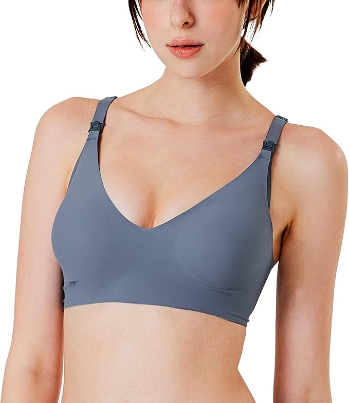 Mamaway Silky Seamless Nursing Maternity No Show Wireless Bra, Smooth, Cooling, Lightweight for Breastfeeding, Pregnancy