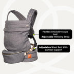 Ergonomic Baby Carrier for Newborns to Toddlers (7-35 lbs) with Adjustable Straps and Belt Bag – Comfortable, Versatile, and Stylish Babywearing Solution