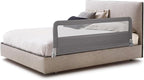 HONEY JOY Bed Rail for Toddlers, 59-in Extra Long, Portable Safety Bed Guardrail w/Double Safety Child Lock, Foldable Baby Bed Rail Guard, Fit King & Queen Full Twin Size Bed Mattress (1 Pack, Gray)
