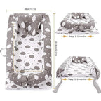 Lounger for Newborn, Newborn Lounger for 0-24 Months, Breathable & Portable Infant Nest - Soft Infant Floor Seat Cover for Travel (Cloud)