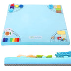 Baby Play Mat, 50''x50'' Playpen Mats with 4 Sensory Development Zones for Motor Skills, Unique Crawling Mats with Non-Slip Cushioned that Fits Nicely into Any Playroom, Blue