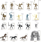 Medieval Castle Knight Toy Soldier Figures Army Men Toys, The Medieval Times Middle Ages DIY Castle Building Toy Piracy Knight Action Figurines with with 20 Piracies, 12 Soldiers, 8 Cavalry