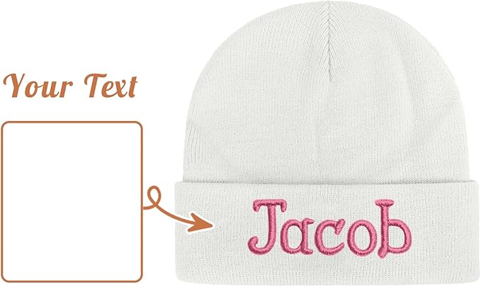 Custom Beanie Hats for Baby Girls Boys - Personalized Embroidered Beanies with Name for Infants Toddlers Adults