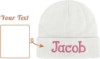 Custom Beanie Hats for Baby Girls Boys - Personalized Embroidered Beanies with Name for Infants Toddlers Adults