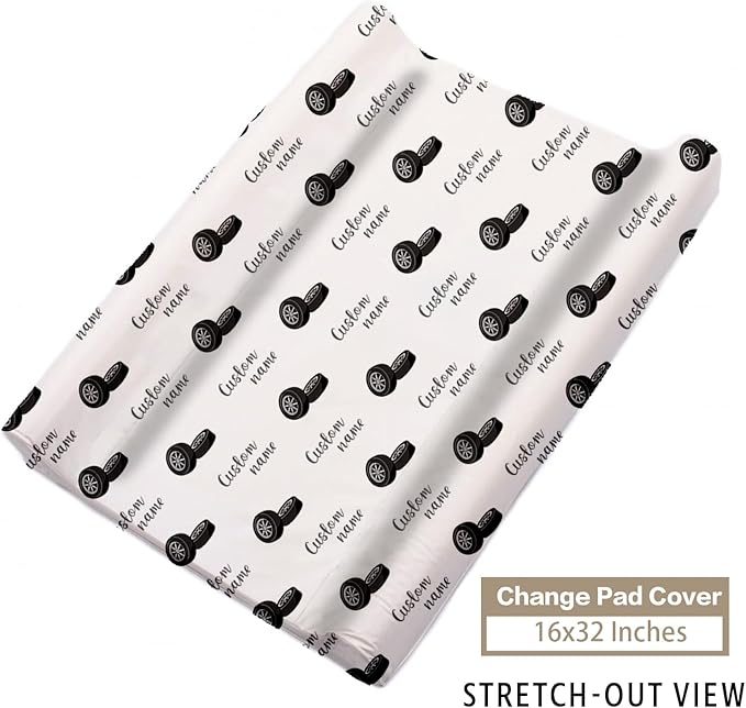 Personalized Baby Crib Bedding Set, Custom Name Pickup Truck Pattern Nursery Bedding Set 3 Pcs, Baby Blanket Fitted Crib Sheet Changing Pad Cover, Personalized Nursery Decor Gift for Newborns Boys