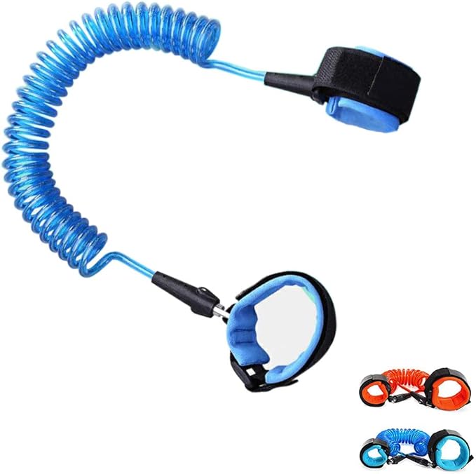 HANZE 2 Pack Anti Lost Wrist Link Child Outdoor Safety Leash with Blue and Orange for Toddlers Babies & Kids, [4.92ft & 8.2ft]