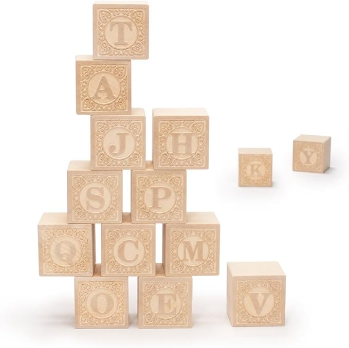 Uncle Goose Uppercase Alphablank Blocks - Made in The USA