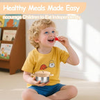 2-Pack Stainless Steel Snack Containers for Kids with Spill-Proof Silicone Lids & Handles - 3-in-1 Baby Snack Cups, No-Spill Toddler Snack Box, Perfect for On-the-Go Healthy Eating（Yellow+Red）