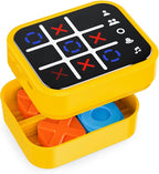 Rechargeable Tic Tac Toe Game Box with 5 Fun Brain Memory Games, Electronic Touchscreen Handheld Game, Portable Digital Puzzle Board Travel Toy, Gifts Choice for Kids and Adults(Yellow)