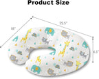 Little Grape Land Nursing Pillow for Infants, Breastfeeding Pillows, Baby Support Pillow for Nursing, Bottle Feeding, Tummy Time with Machine Washable Cover & Breathable Filling (Woodland Animals)