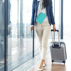 RFID Family Passport Wallet Holder Waterproof, Travel Document Organizer Credit Card Clutch Bag for Men Women