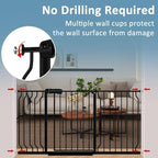 Narrow Baby Gate 24 to 29 Inch Wide Pet Gate Pressure Mounted No Drill Safety Gate Walk Through Metal Child Gate for Kids Stairs or Pets Indoor Black