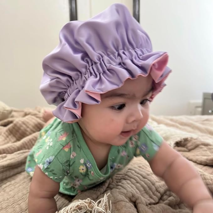AKISS Baby Infant Newborn Toddler Satin Silk Hair Bonnet for Baby Girl Boy Sleeping Kids Cap Hat