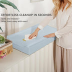 Vegan Leather Changing Pad Cover with Zipper - 31"X 16" - Waterproof Wipeable, Extra Thick & Portable & Non-Slip Diaper Mat - Fits Standard Changing Tables (Blue)