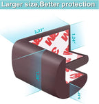 12 Pack Soft Corner Protector Baby Proofing Edge and Corner Guards, Table Corner Protectors for Furniture, Safety Pre-Taped Rubber Corner Covers for Fireplace, Stair, Cabinet (Brown)