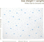 Star Moon Baby Blankets for Boys Girls, Soft Nursery Minky Blankets with Muslin and Dotted Fleece Back 30x40 inches, Receiving Bed Quilt for Newborn, Infants, Toddlers