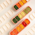 Silicone Freezer Tray, Made in Korea, Meal Prep, Freeze Food Storage Cubes Trays with Lids for Purees, Soups, Solid Food Fruit Vegitable Brastmilk, Easy and Safe (Rose, 2 Pack - 6 Cube)