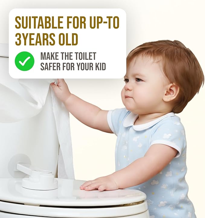 Toilet Locks Baby Proof (2 Pack) - Easy to Install, Use and Effective Toilet Baby Proofing