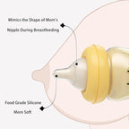 YOHKOH PPSU Baby Bottle Wide Neck, Newborn Anti-Colic Baby Bottle with Natural Response Nipple, Streamlined Body, Easy to Clean (8.8oz (Pack of 4), Yellow)