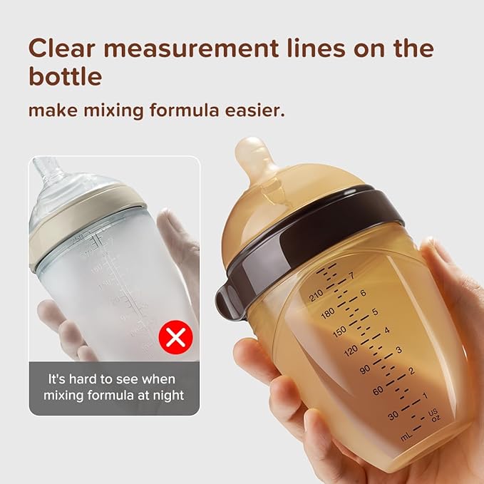 Silicone Natural Breast-Like Bottle with Nipple(10+ Months),8oz，1pack