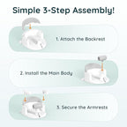 Baby Bath Seat Baby Bathtub - with Strong Suction Cups and 360° Surround Support – Easy Release, Non-Slip Cushion, Lockable Armrests – Infant Bath Chair for Babies 6-24 Months, Grey