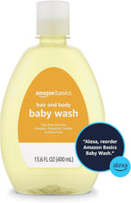 Amazon Basics Tear-Free Baby Hair and Body Wash, Lightly scented, 13.60 Fl Oz (Pack of 4)