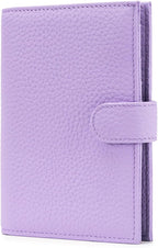 RFID Passport Holder Travel Wallet for Women, Leather Passport Cover Wallet with Card Holders SIM Slots,Zippered Coins Pocket and Cash Slot Slim Compact Travel Wallet (Taro Purple)