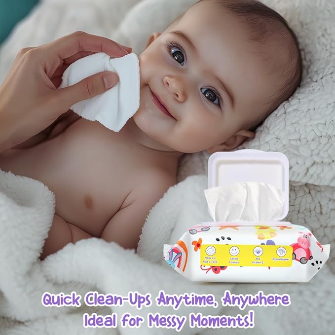 HAPPY BUM - 90 Count Baby Wipes, Unscented, 7.4 x 7.2 Inch, Moist and Refreshing, Multi-Purpose Use, Ideal for Travel (3 Packs of 30)