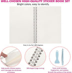 Reusable Sticker Book - 60 Sheets, Collecting Album, Organizer, Blank Book for Adults & Children, Keeper with Tweezer & Spatula, A5