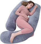 AS AWESLING 60in Full Body Pillow | Nursing, Maternity and Pregnancy Pillow | Extra Large U Shaped Sleeping Pillow with Removable Cover (Dark Grey)